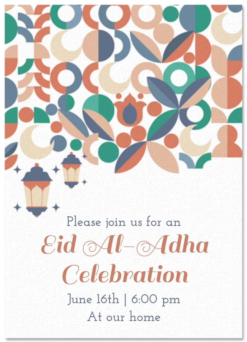 Modern Eid Al Adha card