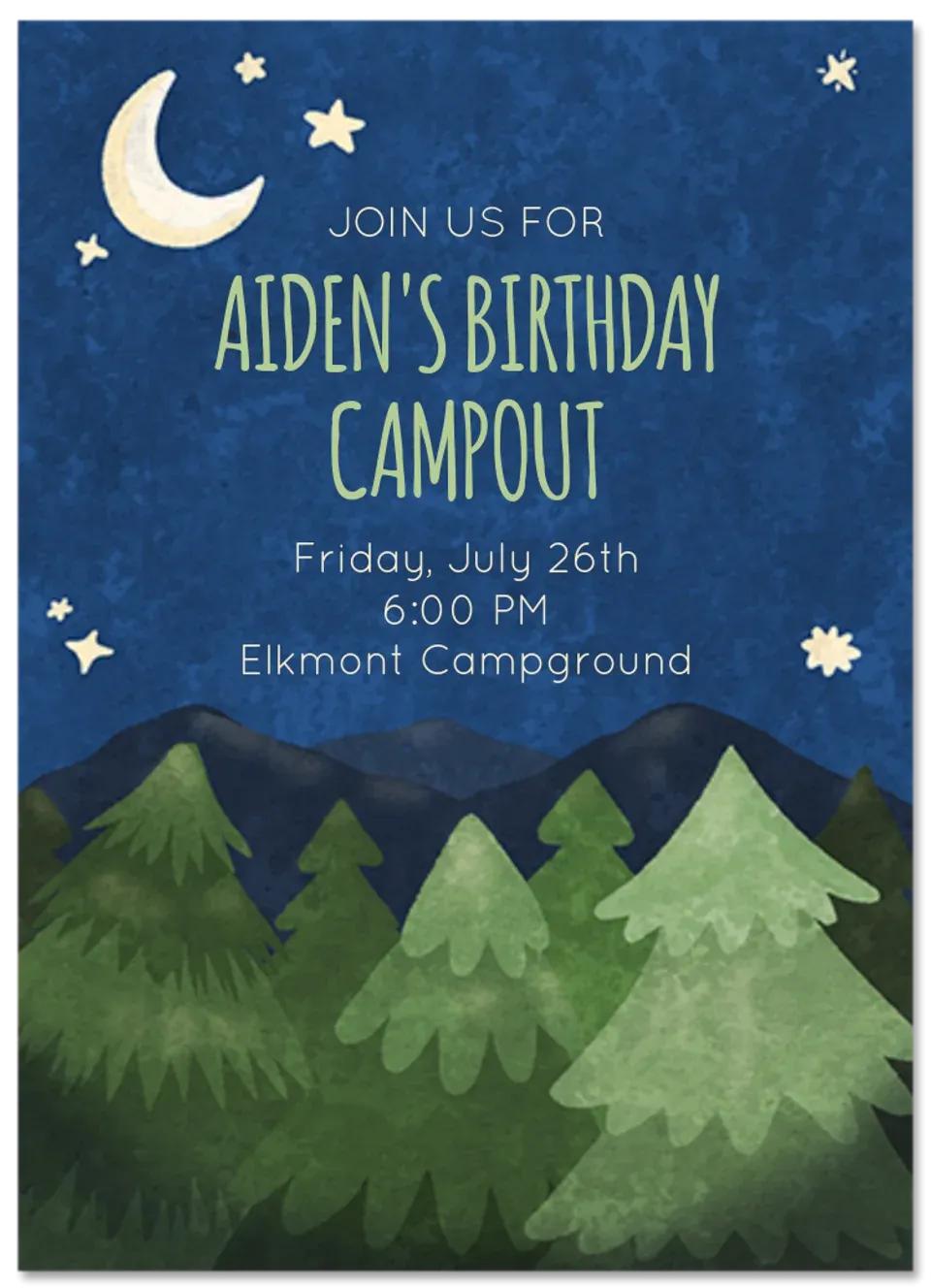 Nighttime Nature card