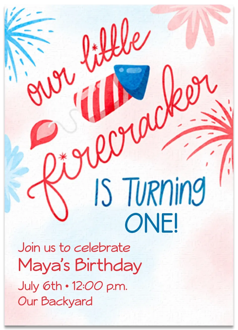 Our Little Firecracker card