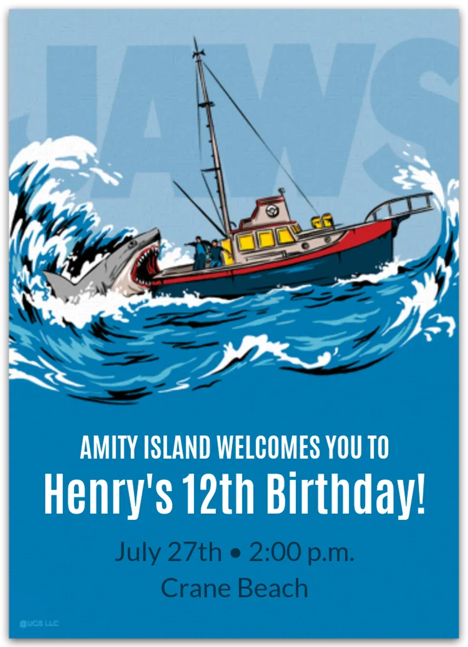 Amity Island Retro card
