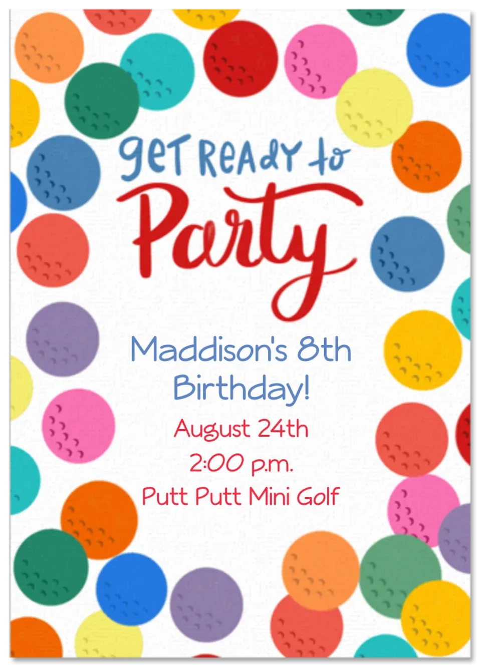 Rainbow Mini Golf card