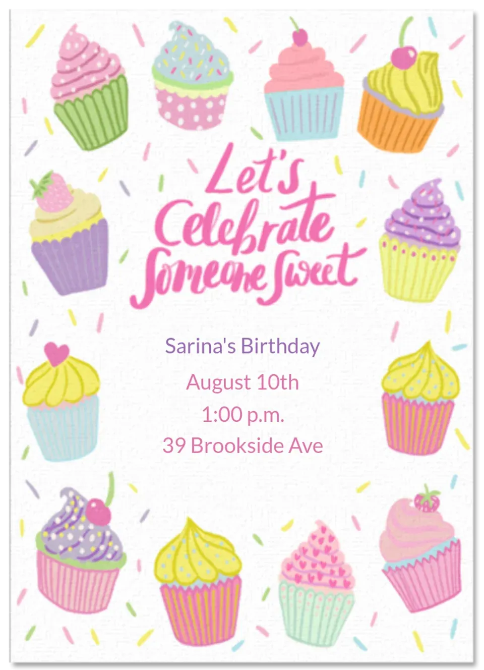 Pastel Cupcake Border card