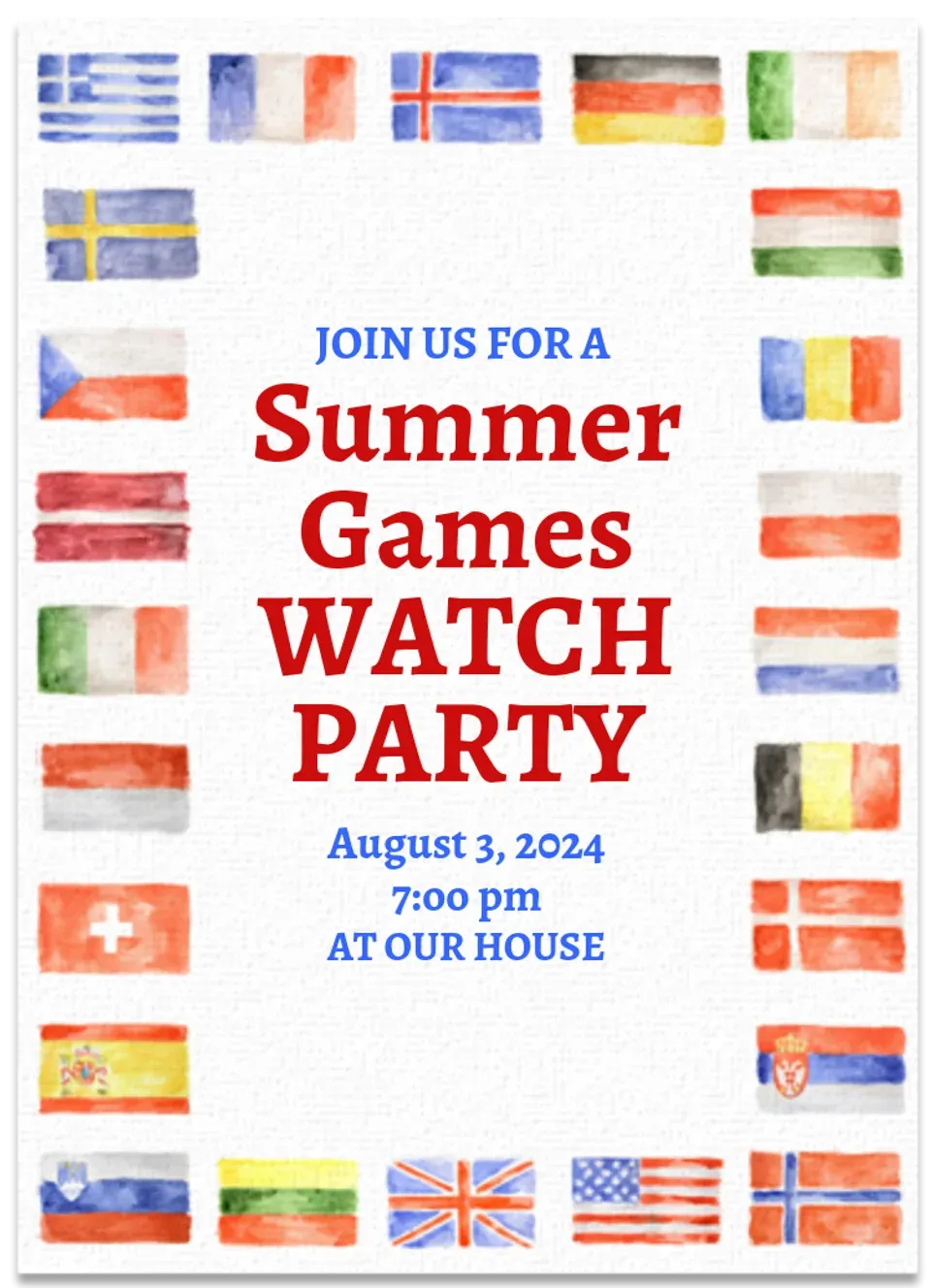 Global Flag Border card