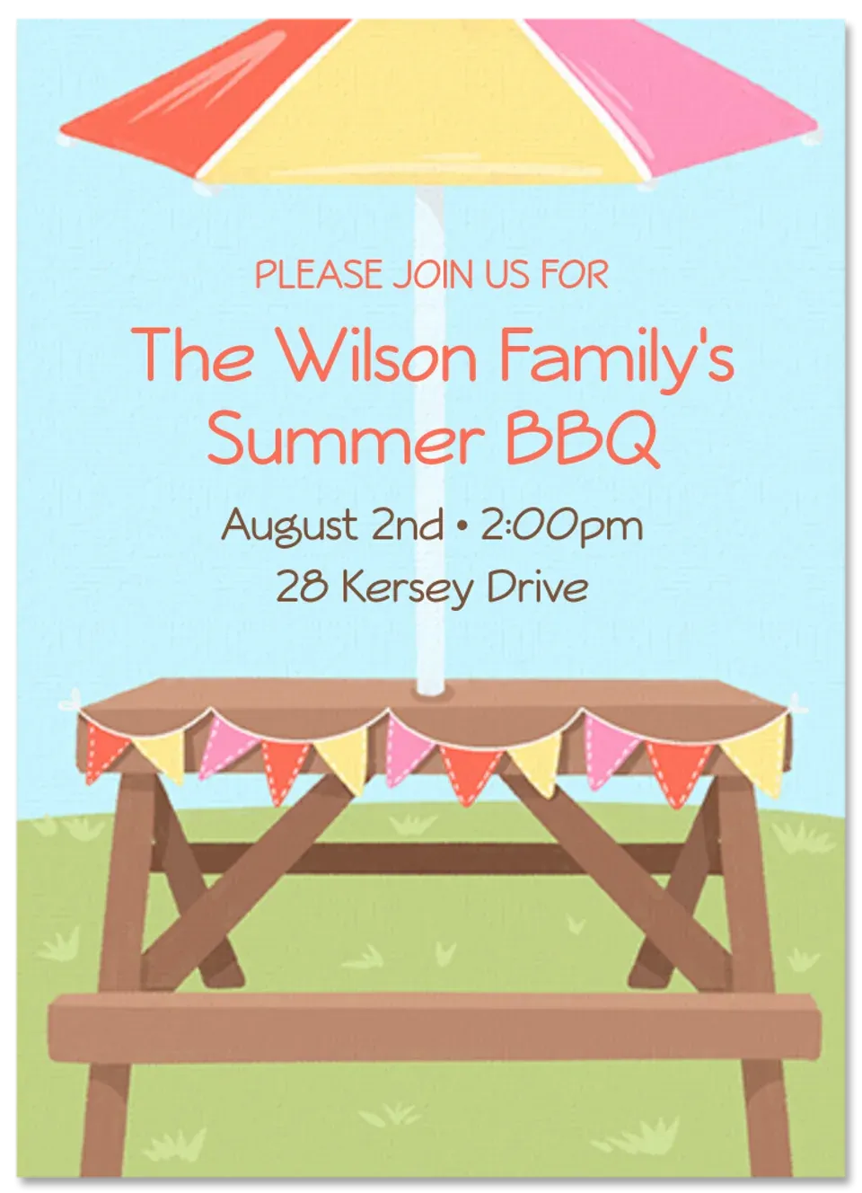 Summer Picnic Table card