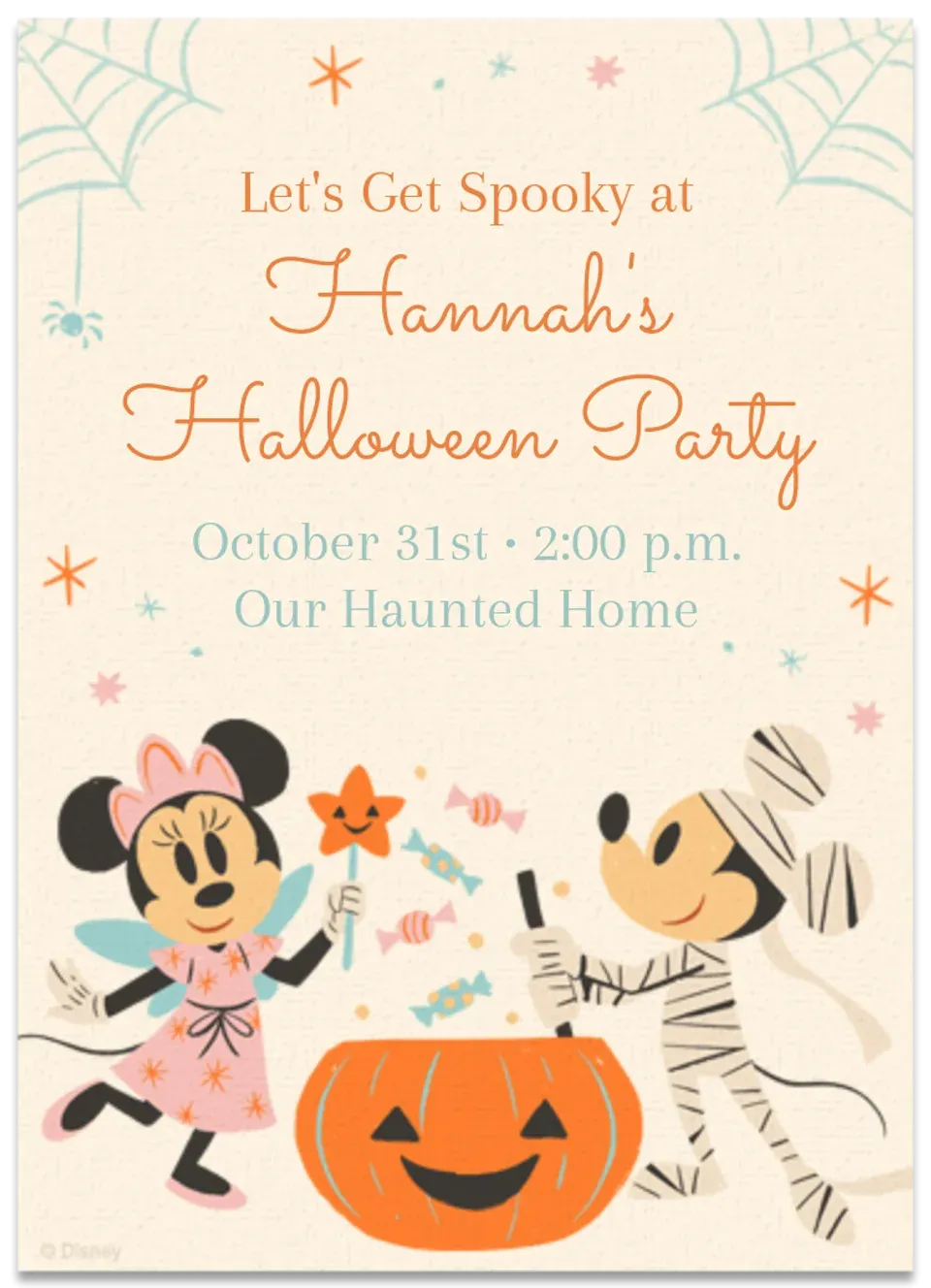 Mickey & Minnie Halloween card