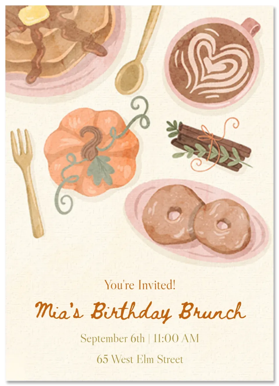 Fall Brunch Table card