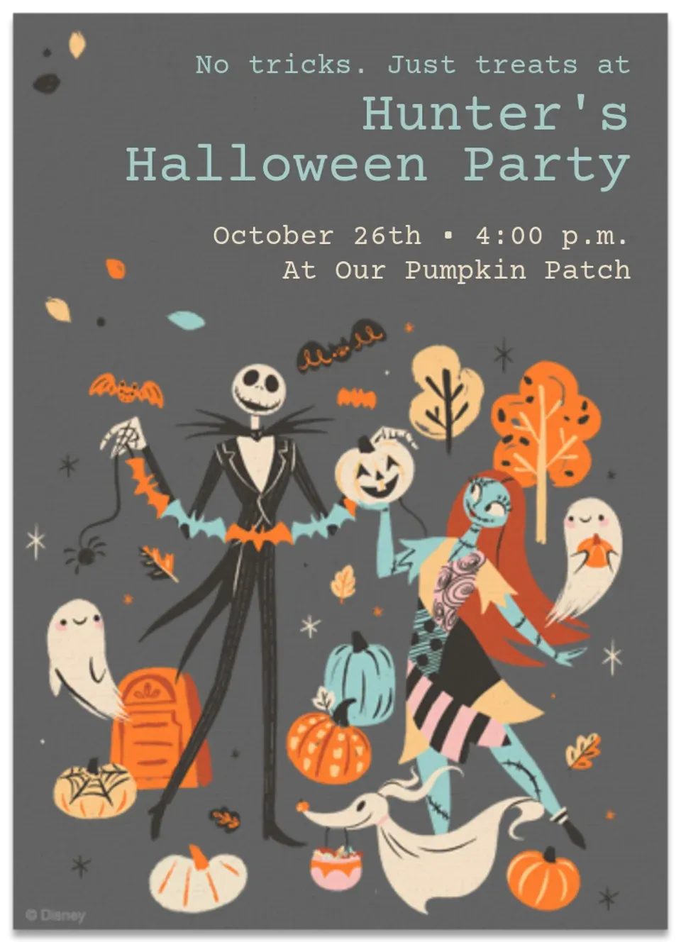 Jack & Sally Halloween card