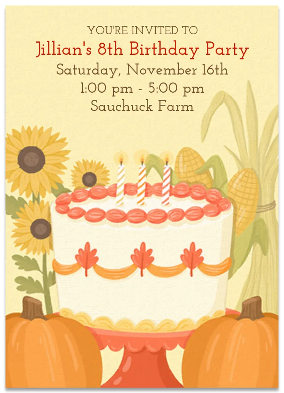 Fall Harvest Birthday card