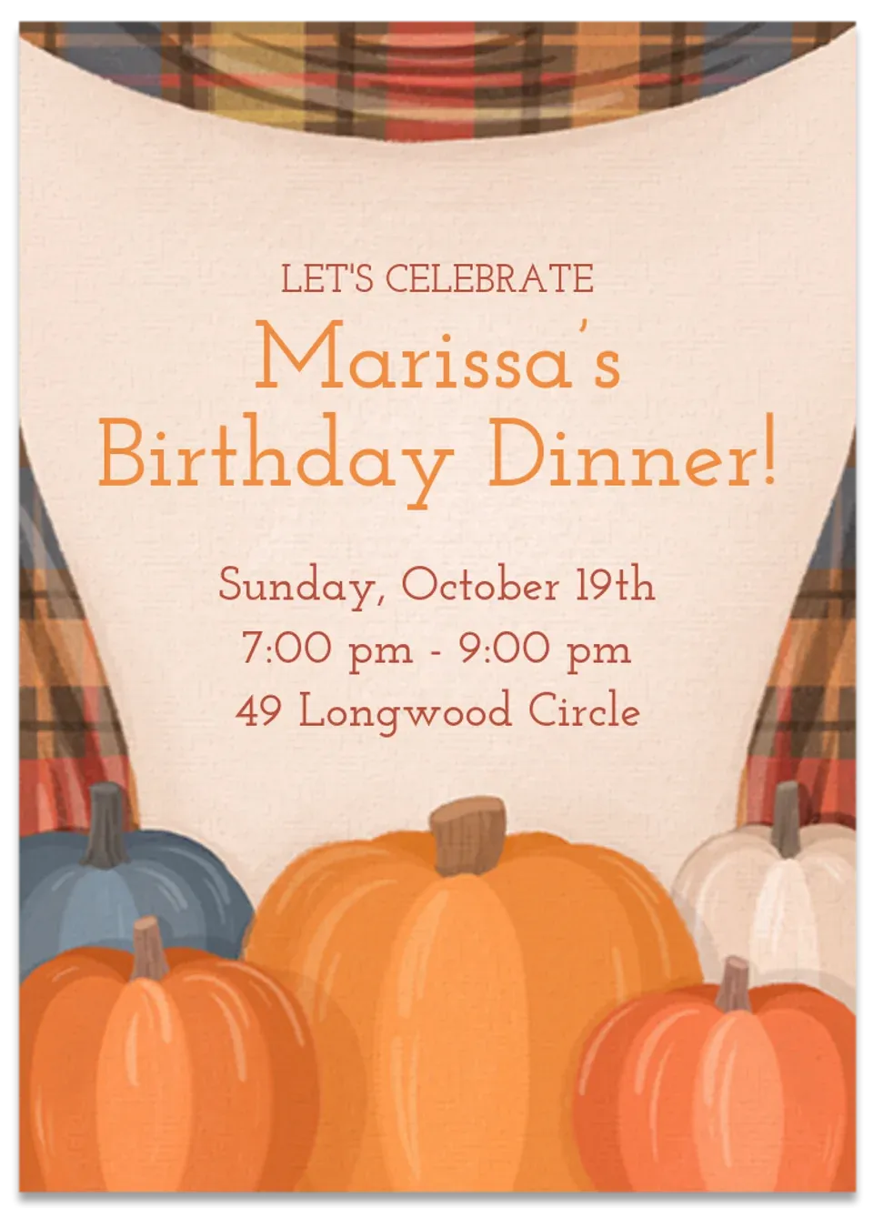 Pumpkins & Plaid card