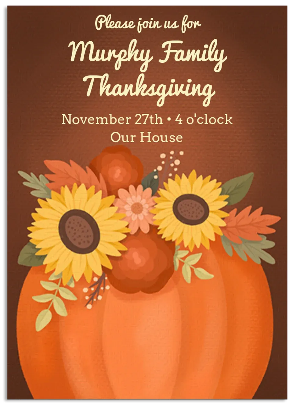 Thanksgiving Centerpiece card