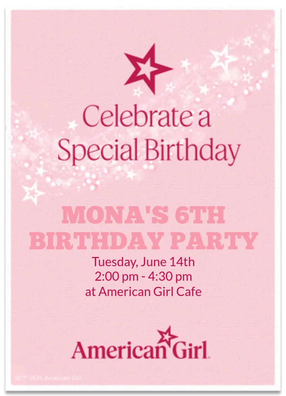 American Girl | Special Birthday card