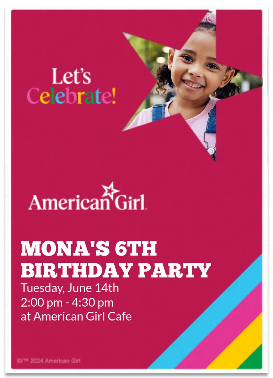 American Girl | Let's Celebrate card