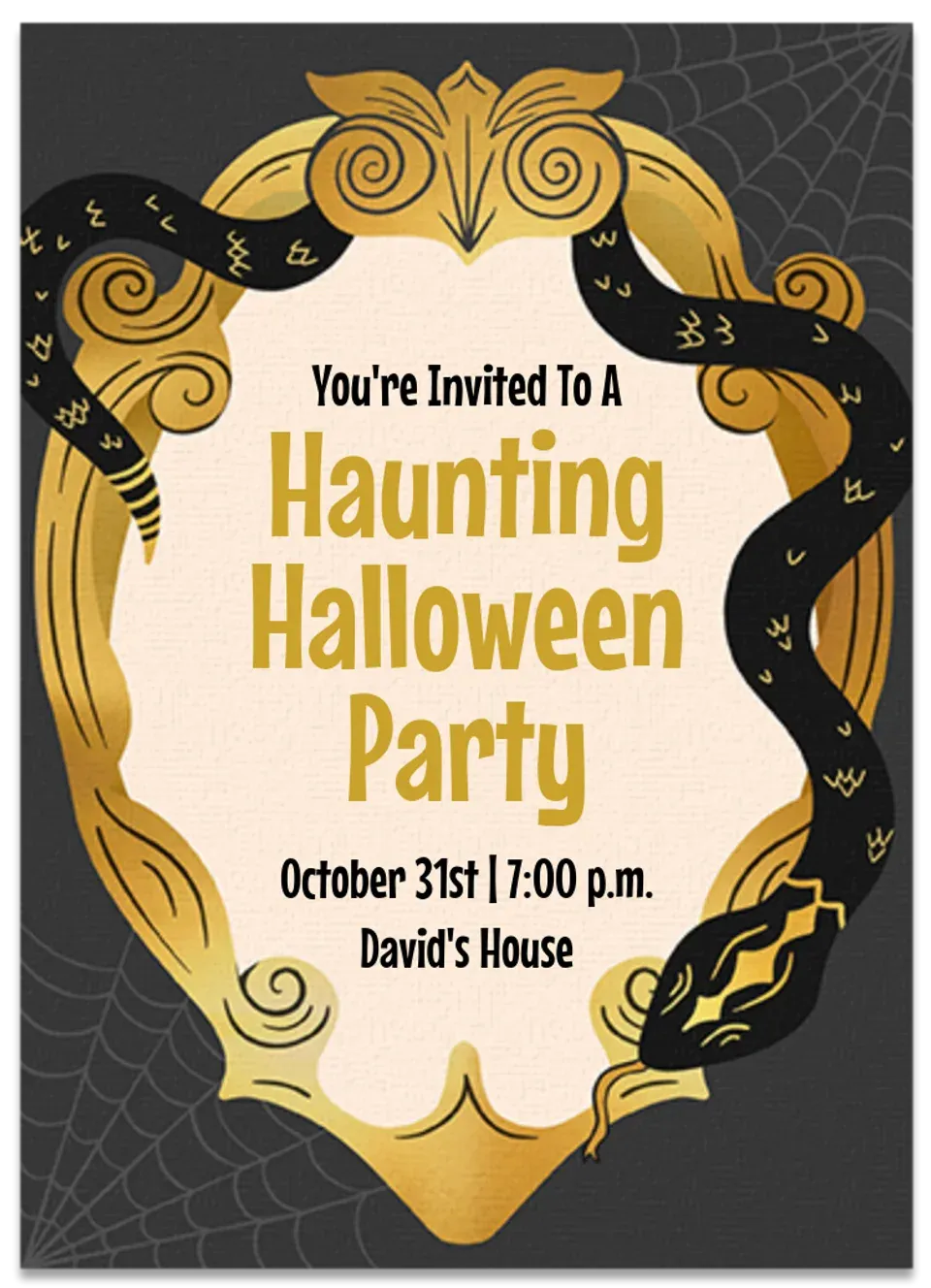 Gold Snake Frame card