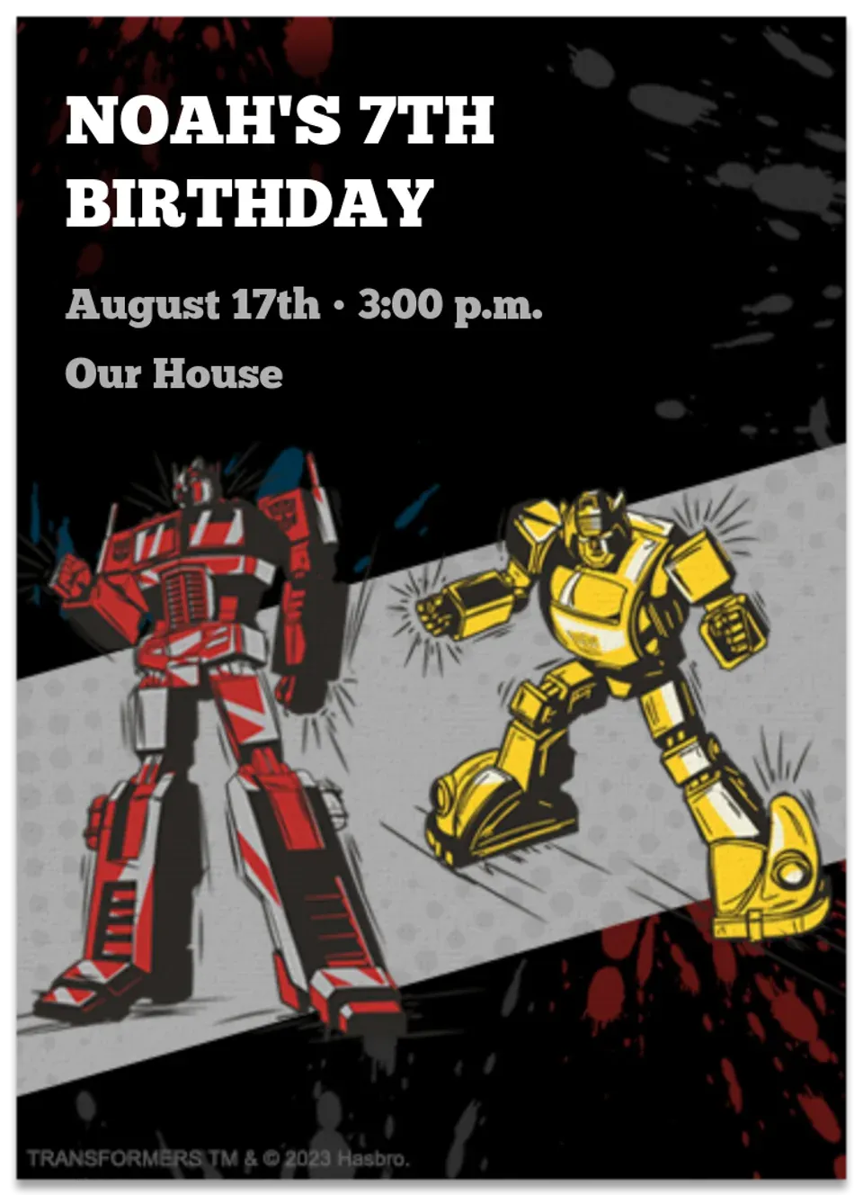 Transformers Vintage Noir card