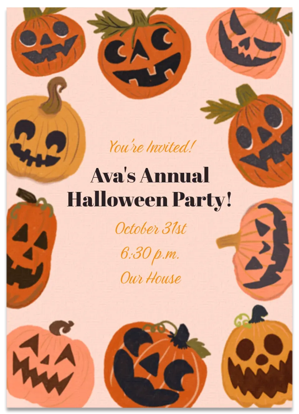 Pumpkin Carving Border card