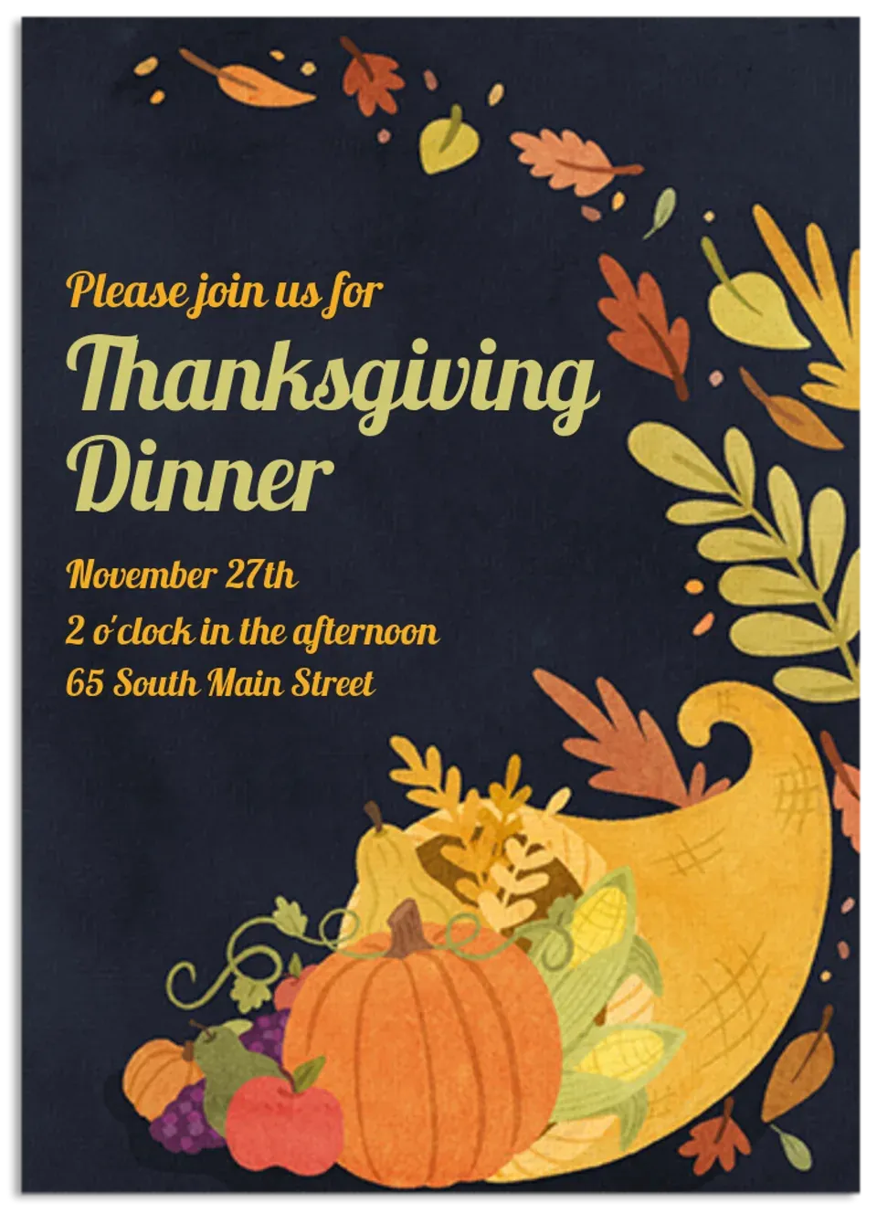 Formal Cornucopia card