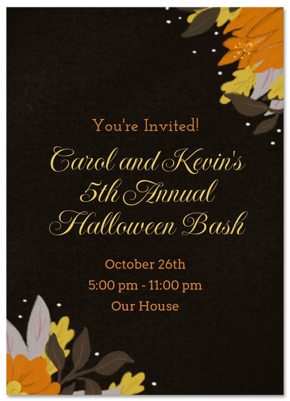 Halloween Floral card