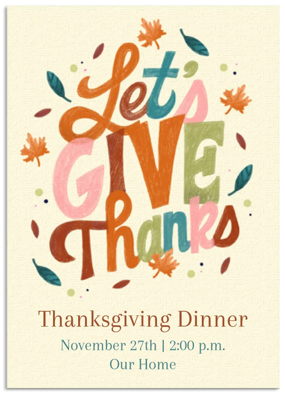 Vibrant Thanksgiving card