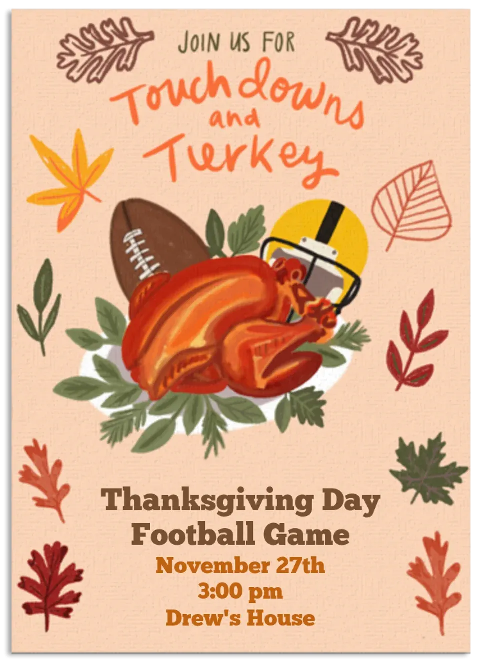 Touchdowns & Turkey card