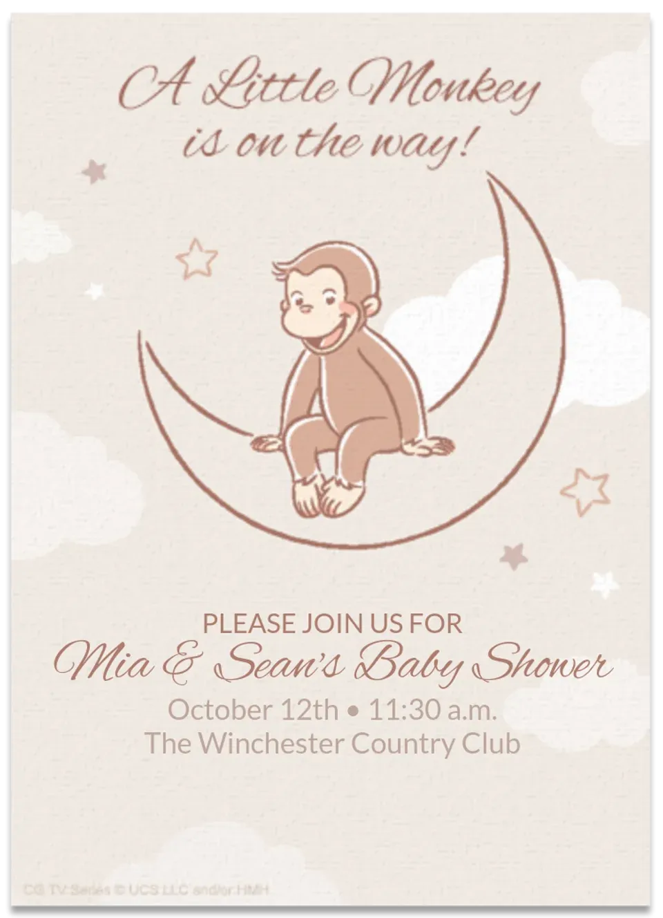 Curious George | Baby card