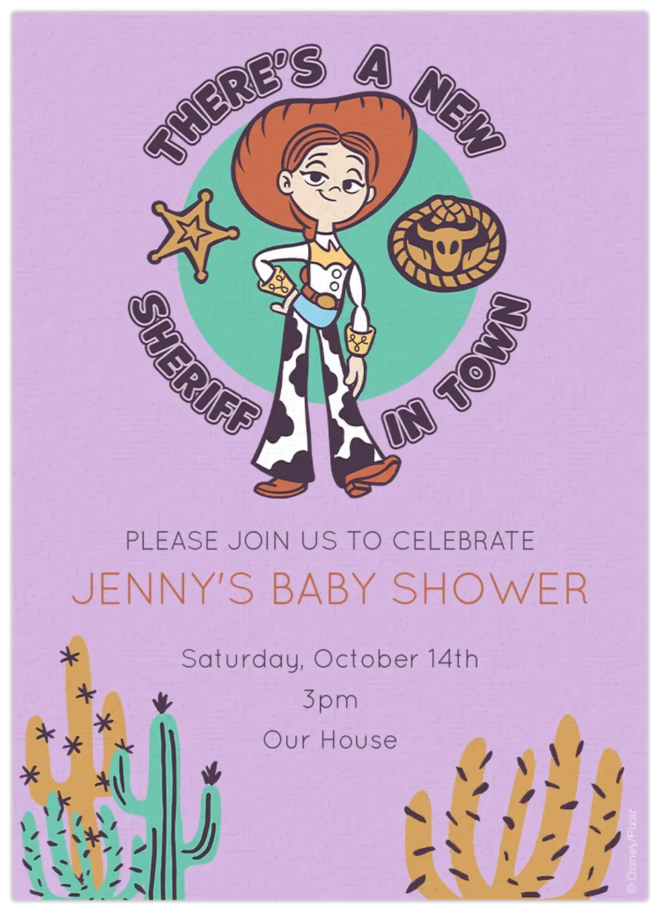 Toy Story Baby Shower card