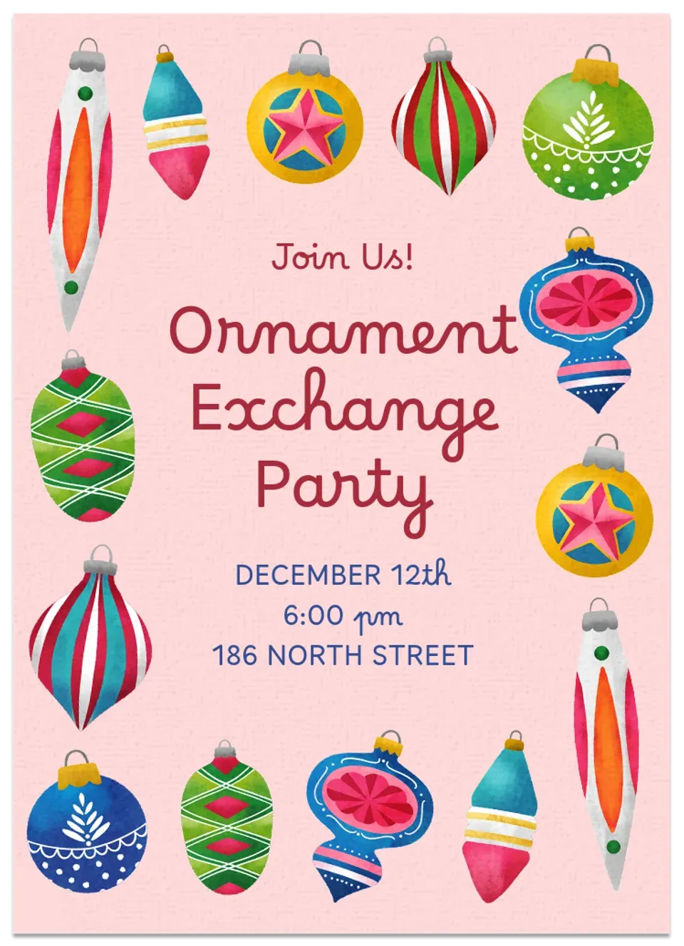 Ornament Exchange Retro card