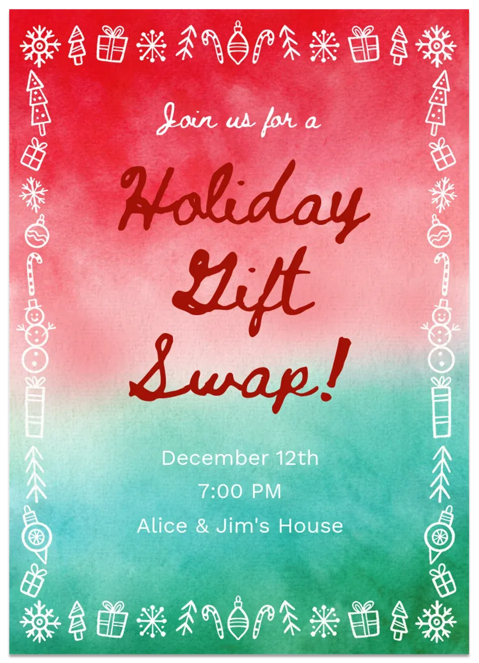 Watercolor Wash Holiday card