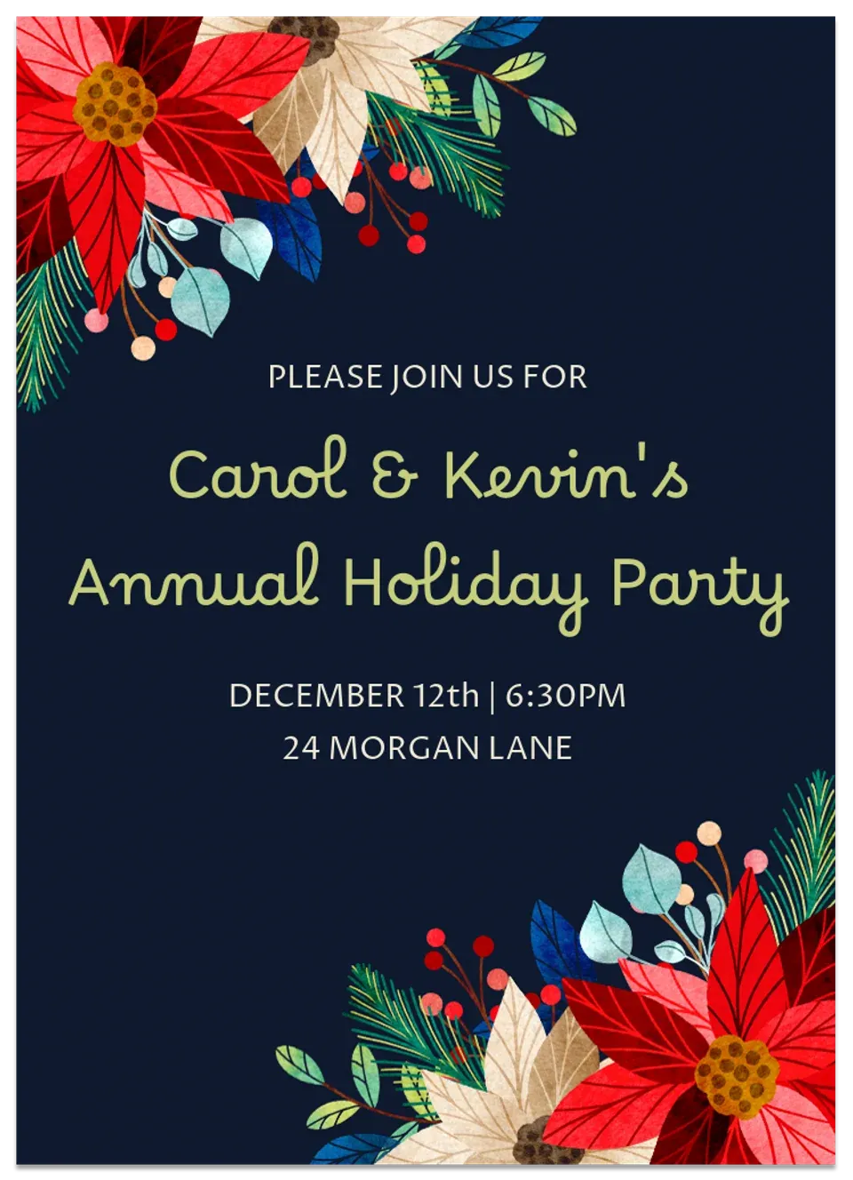 Poinsettia Border card