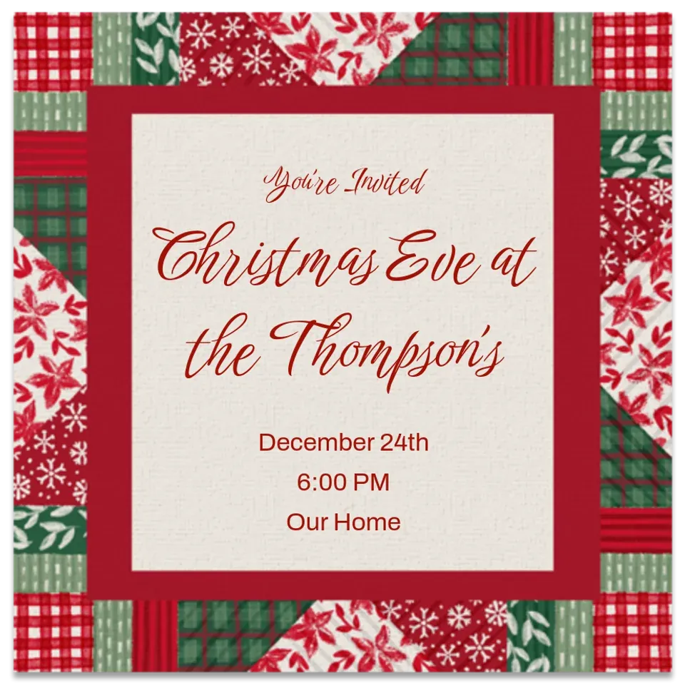 Quilted Holiday Border card