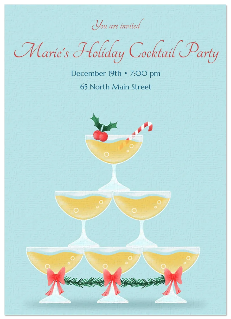 Merry Champagne Tower card