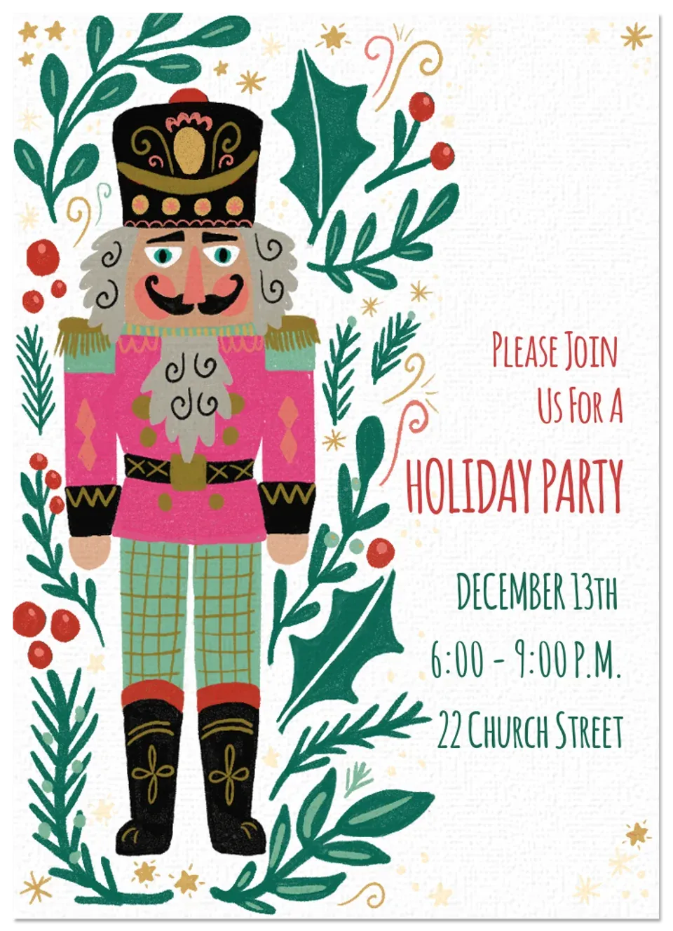 Folk Art Nutcracker card