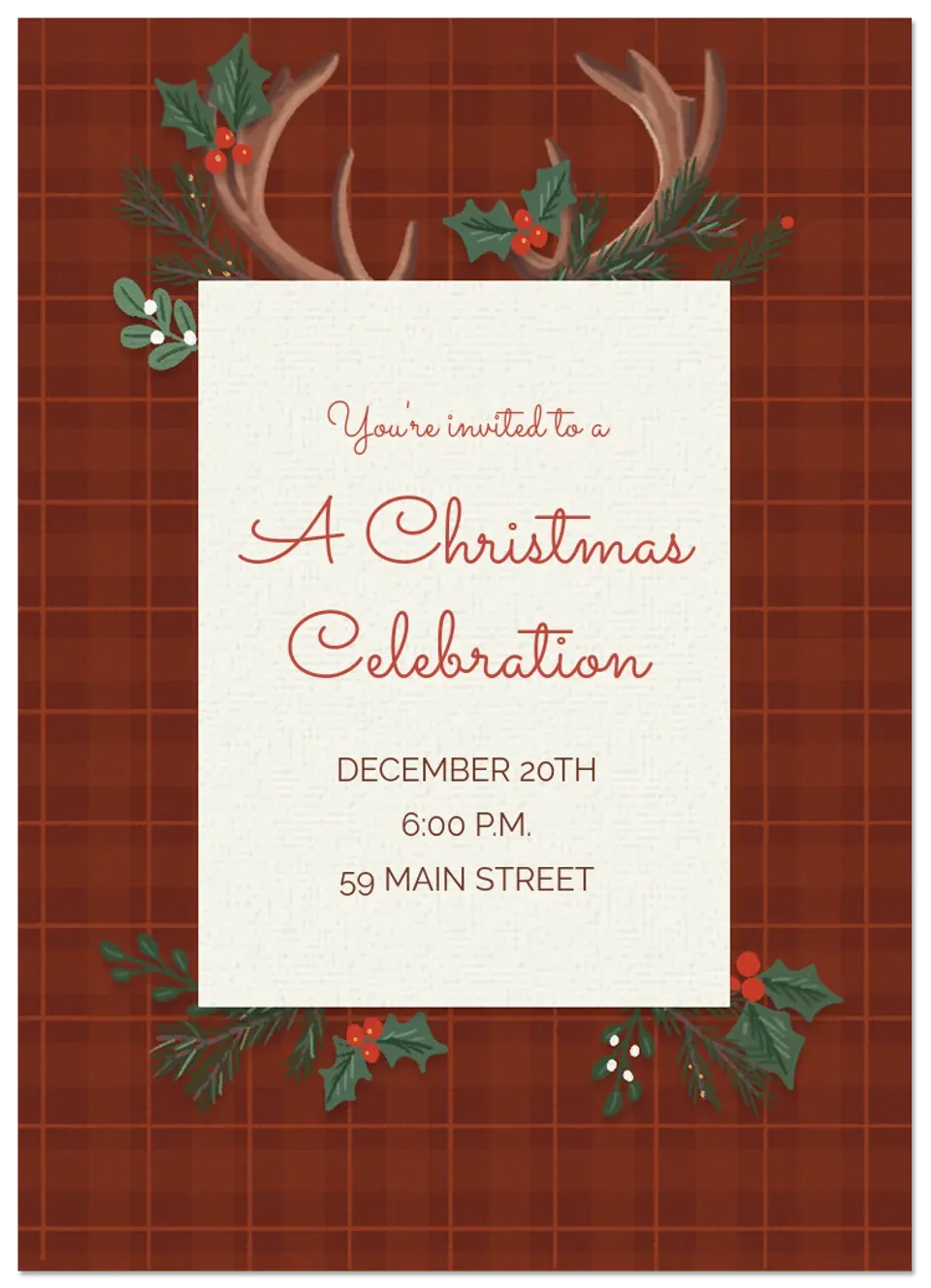 Woodland Holiday Greenery card