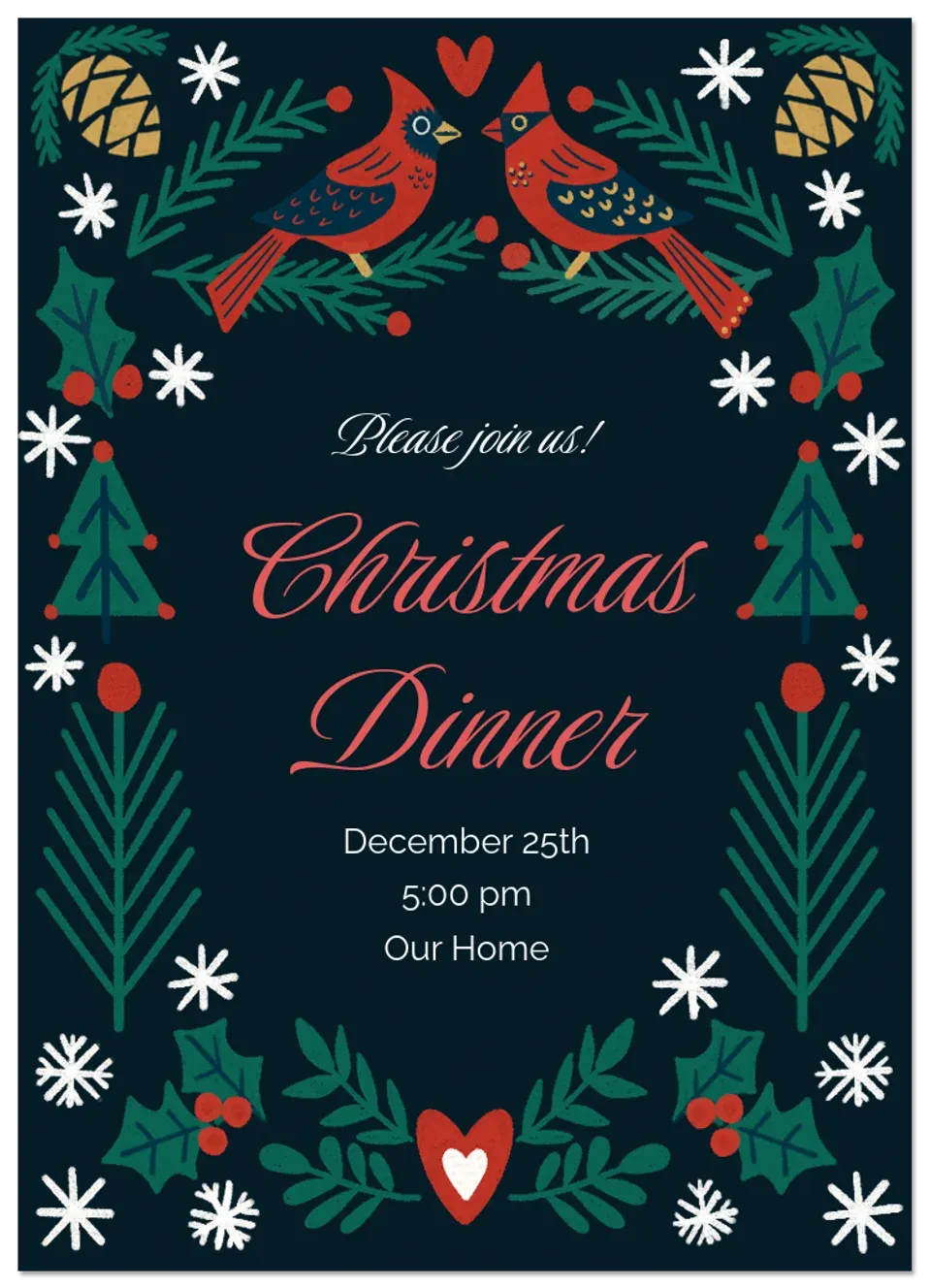 Folk Christmas Border card