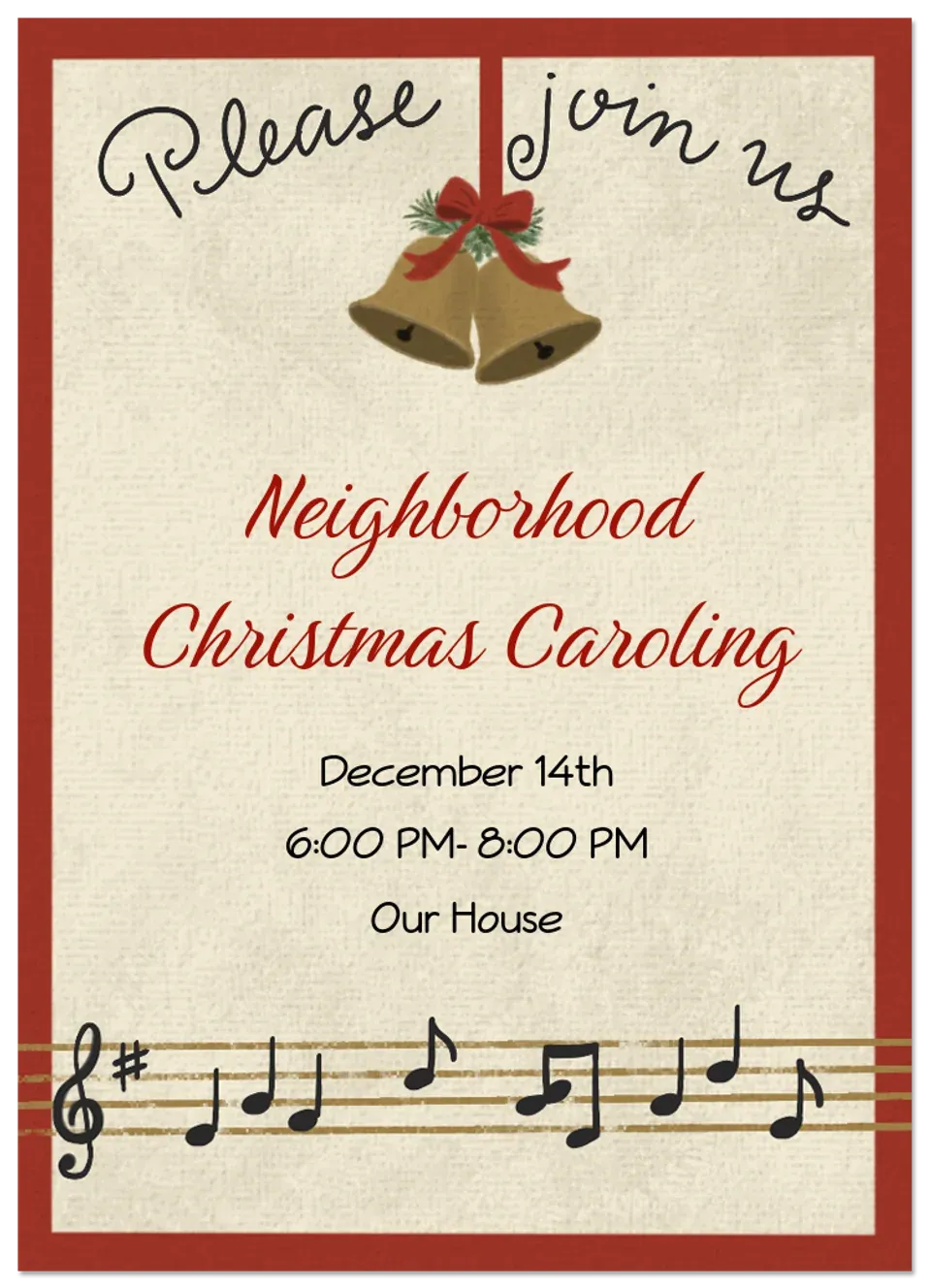 Caroling Music card