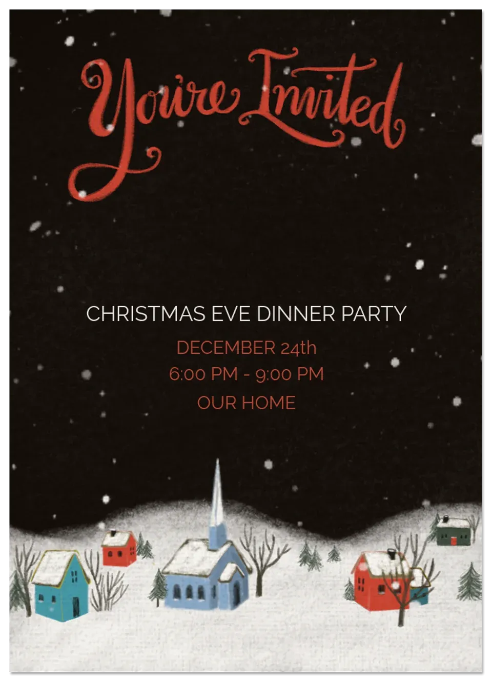 Snowy Winter Village card