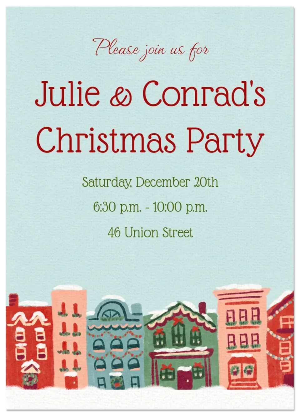 Snowfall in the City card