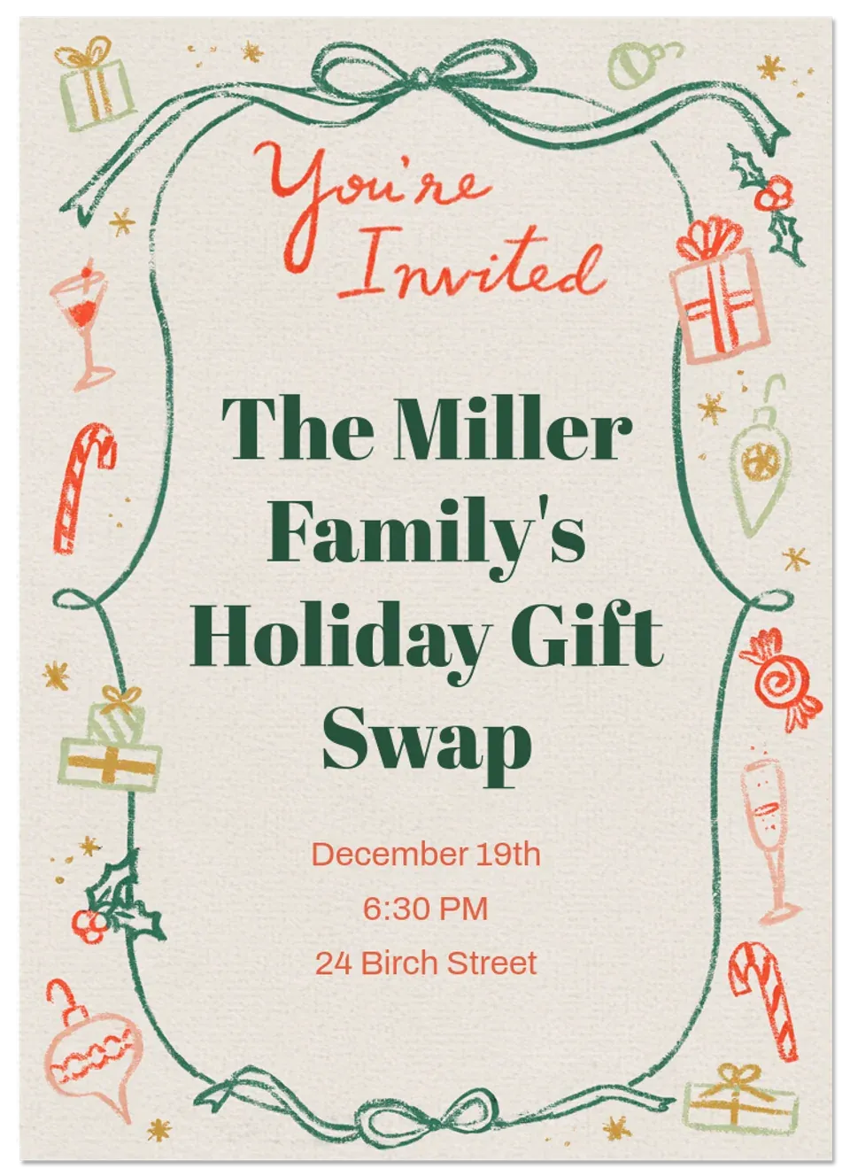 Hand Drawn Holiday card