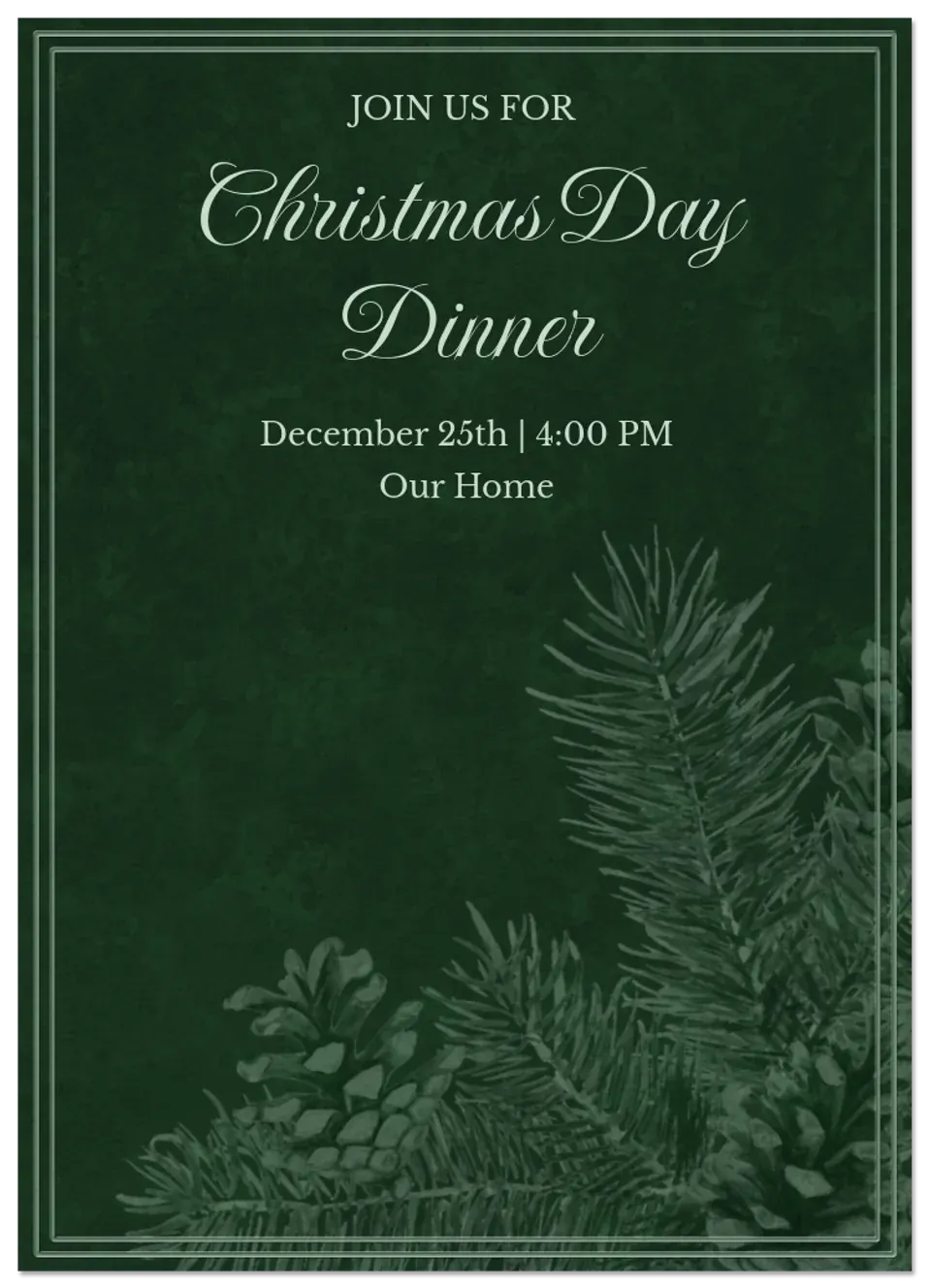 Formal Pine Watercolor card