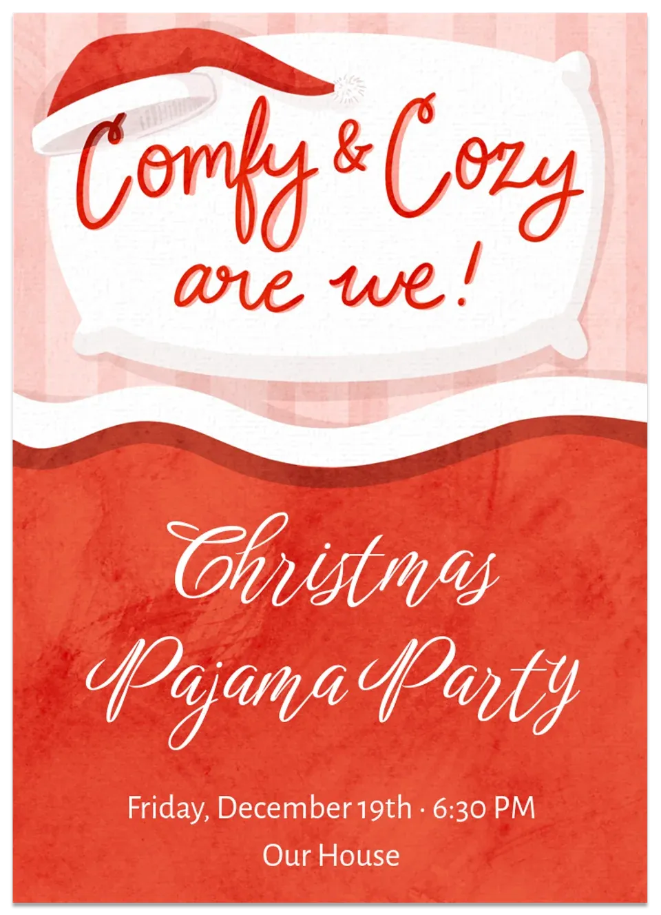 Comfy & Cozy PJ Party card