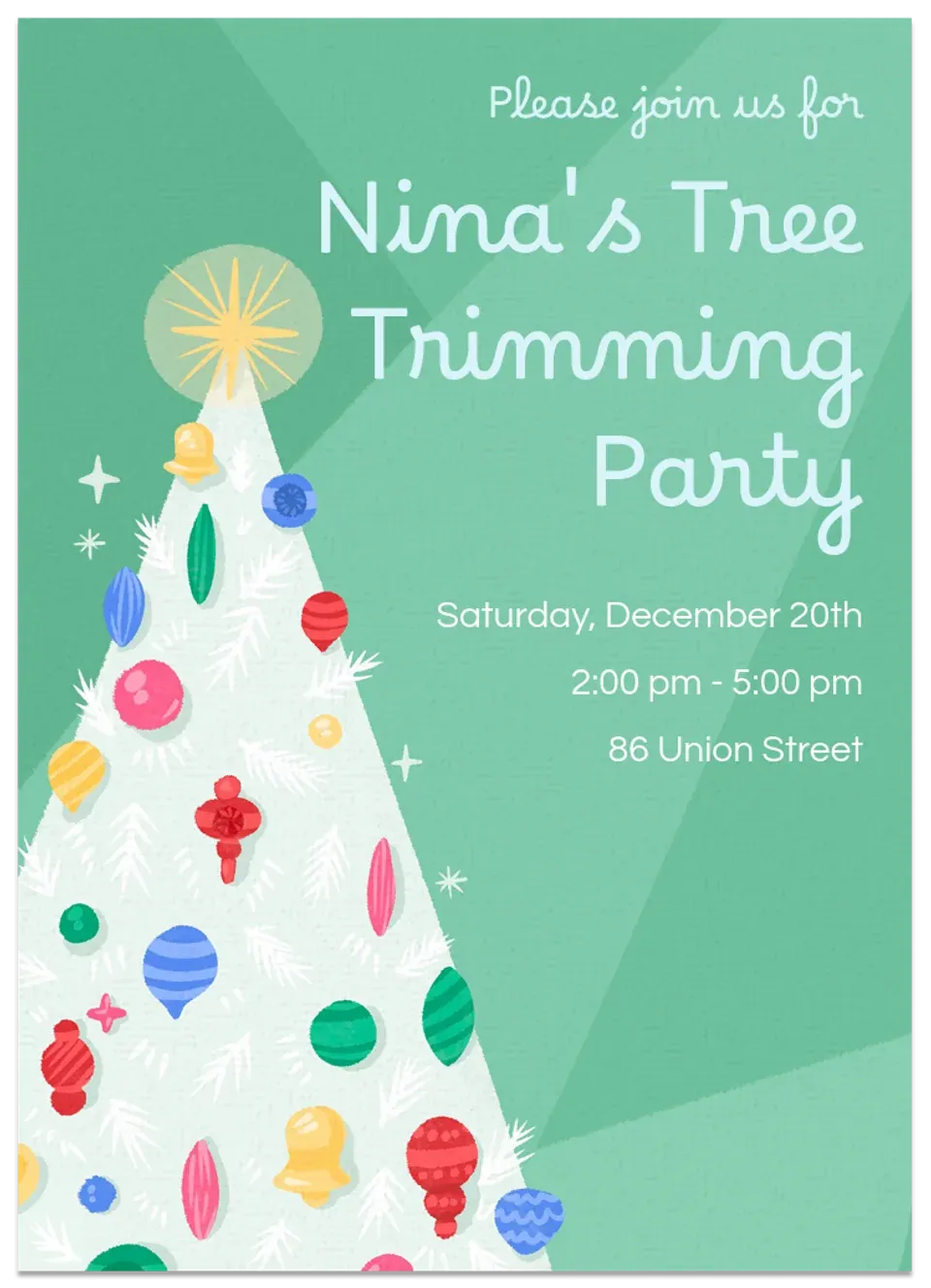 Retro White Tree card