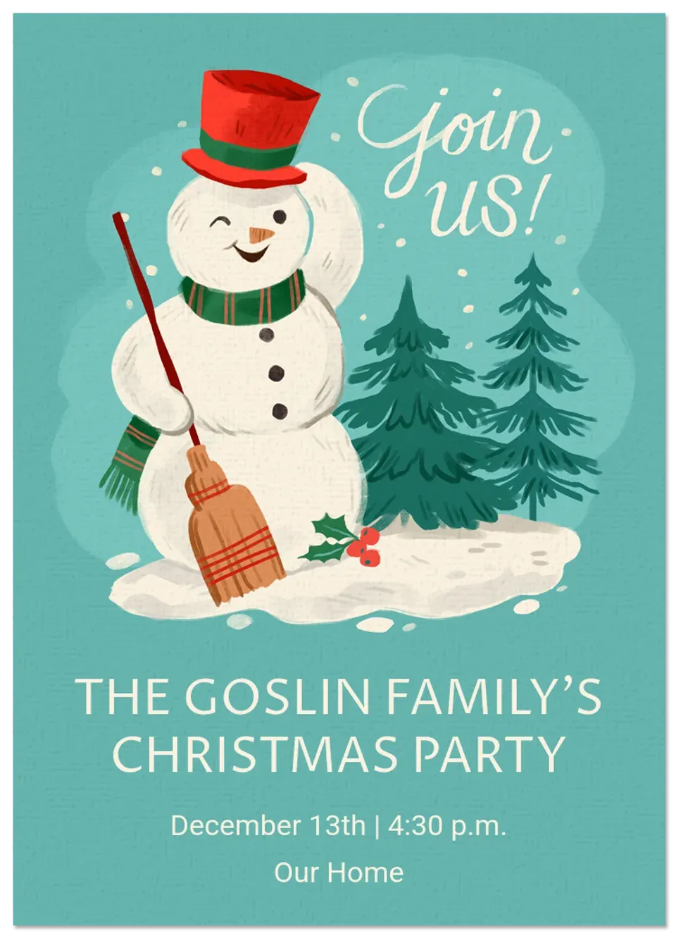 Vintage Snowman card