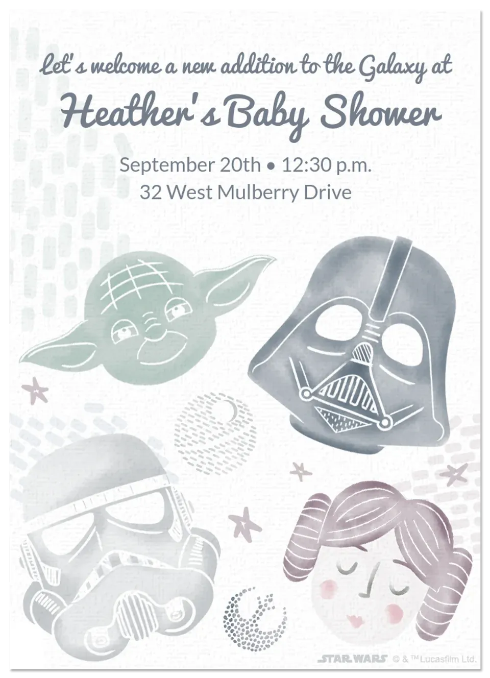 Star Wars | Watercolor Baby card