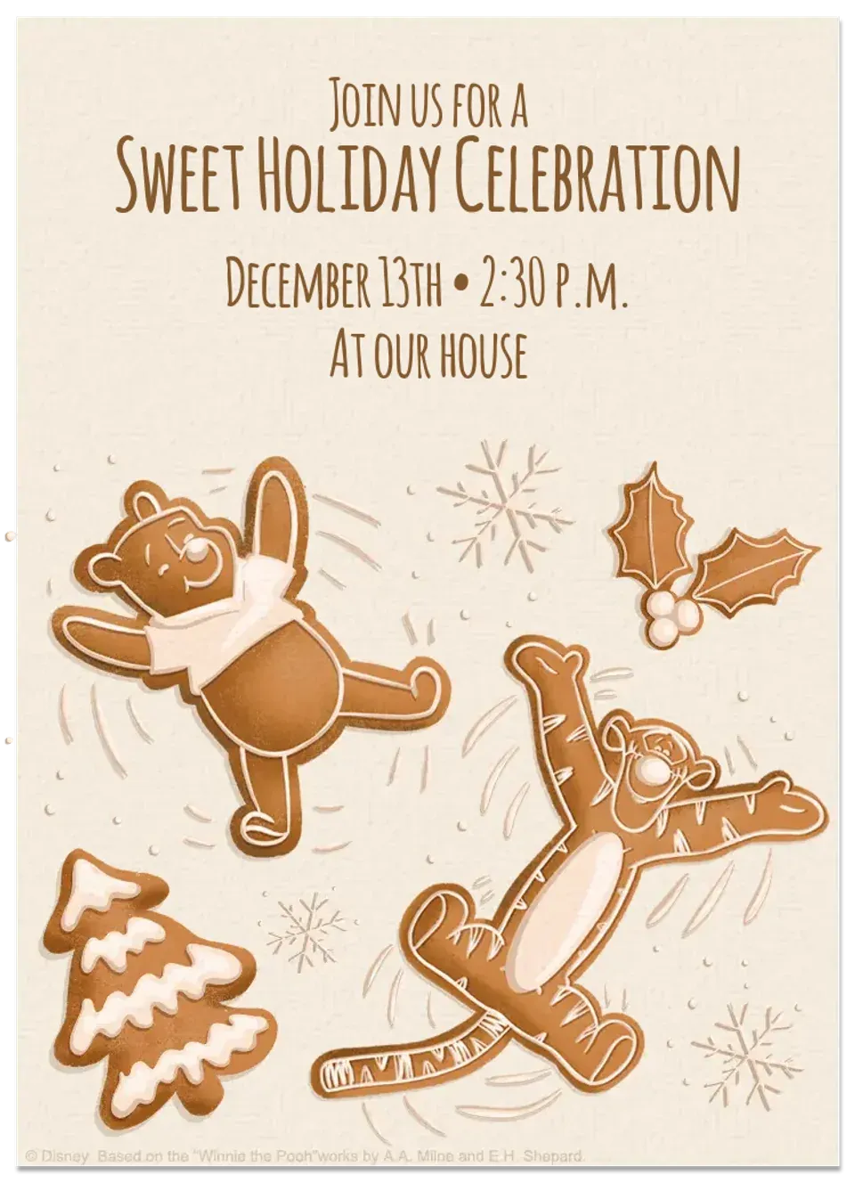 Winnie the Pooh Gingerbread card