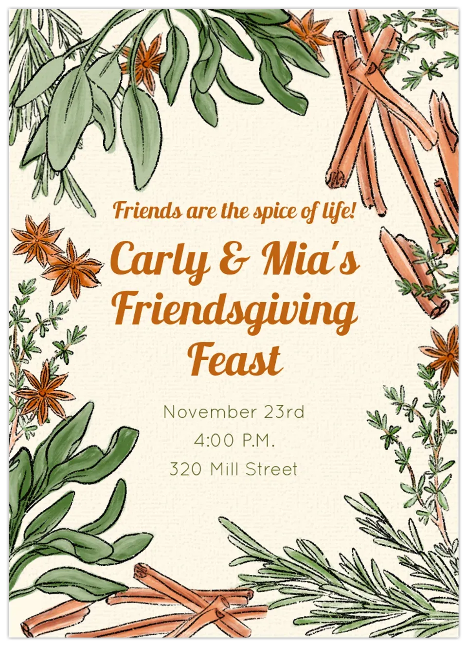 Friends are the Spice of Life card