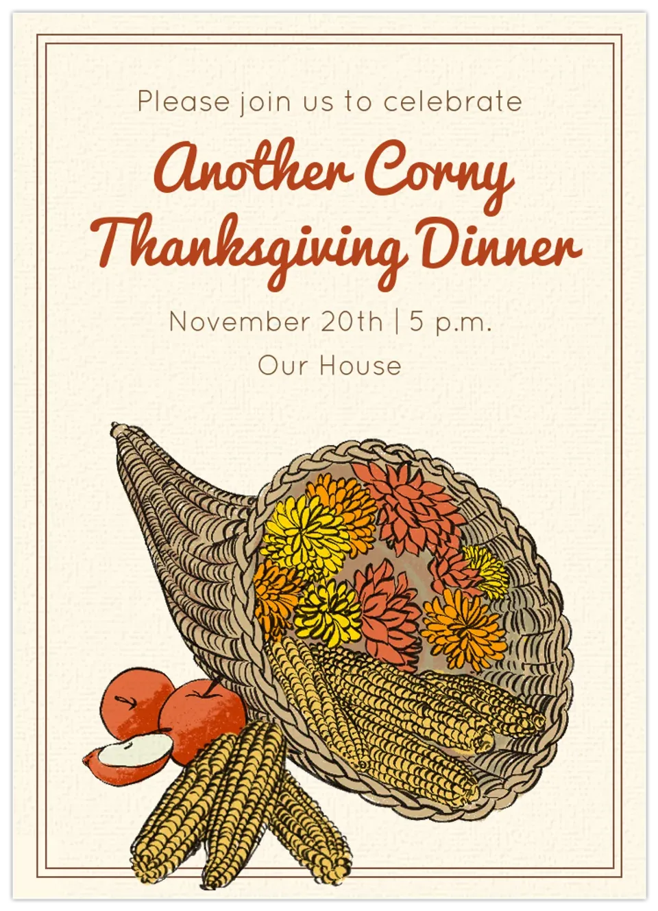 Another Corny Thanksgiving Dinner card