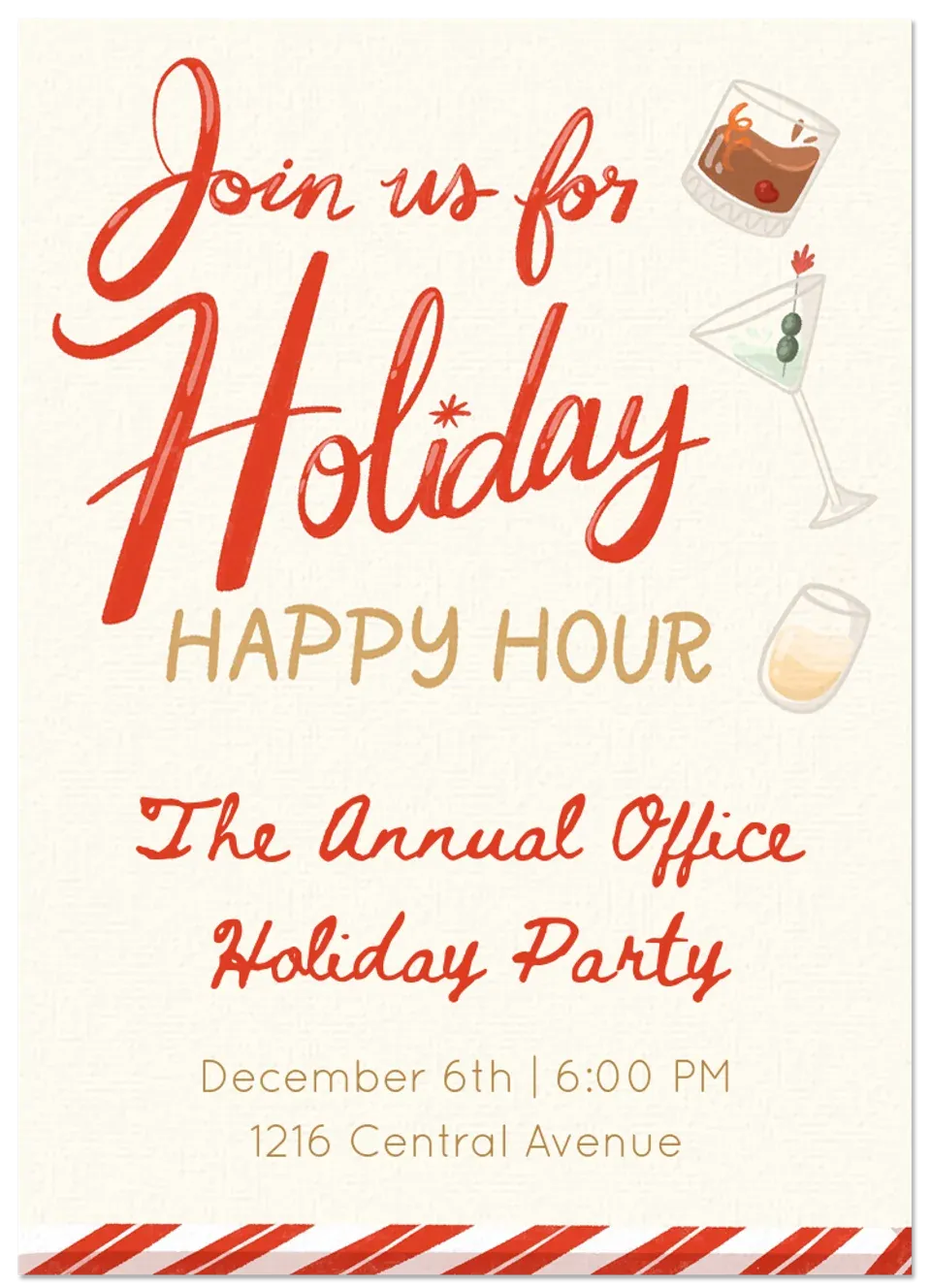 Festive Happy Hour card