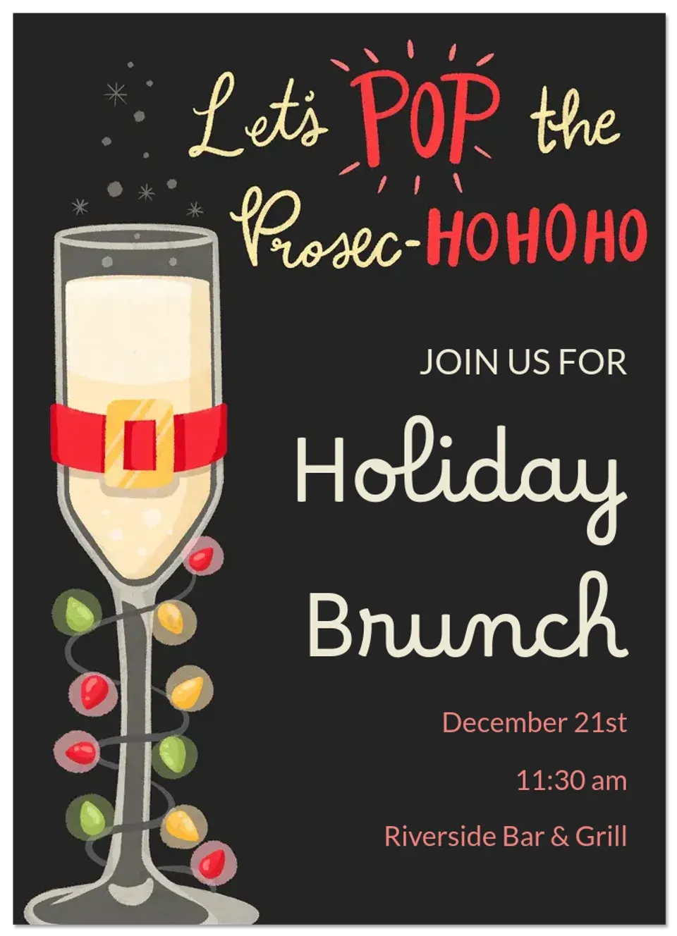 Pop the Prosec-ho-ho-ho card