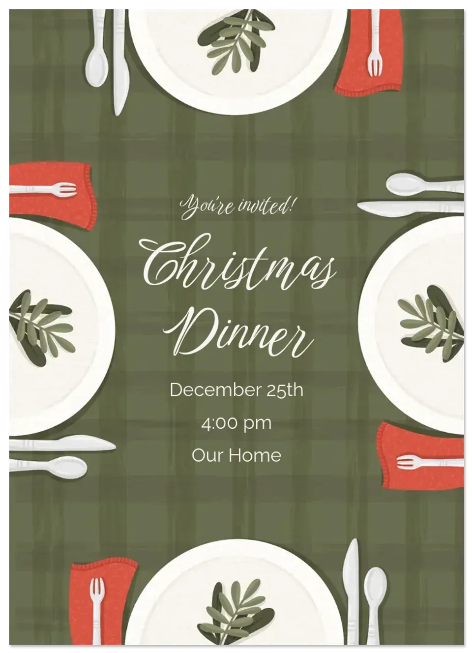 Dinner Table Overhead card