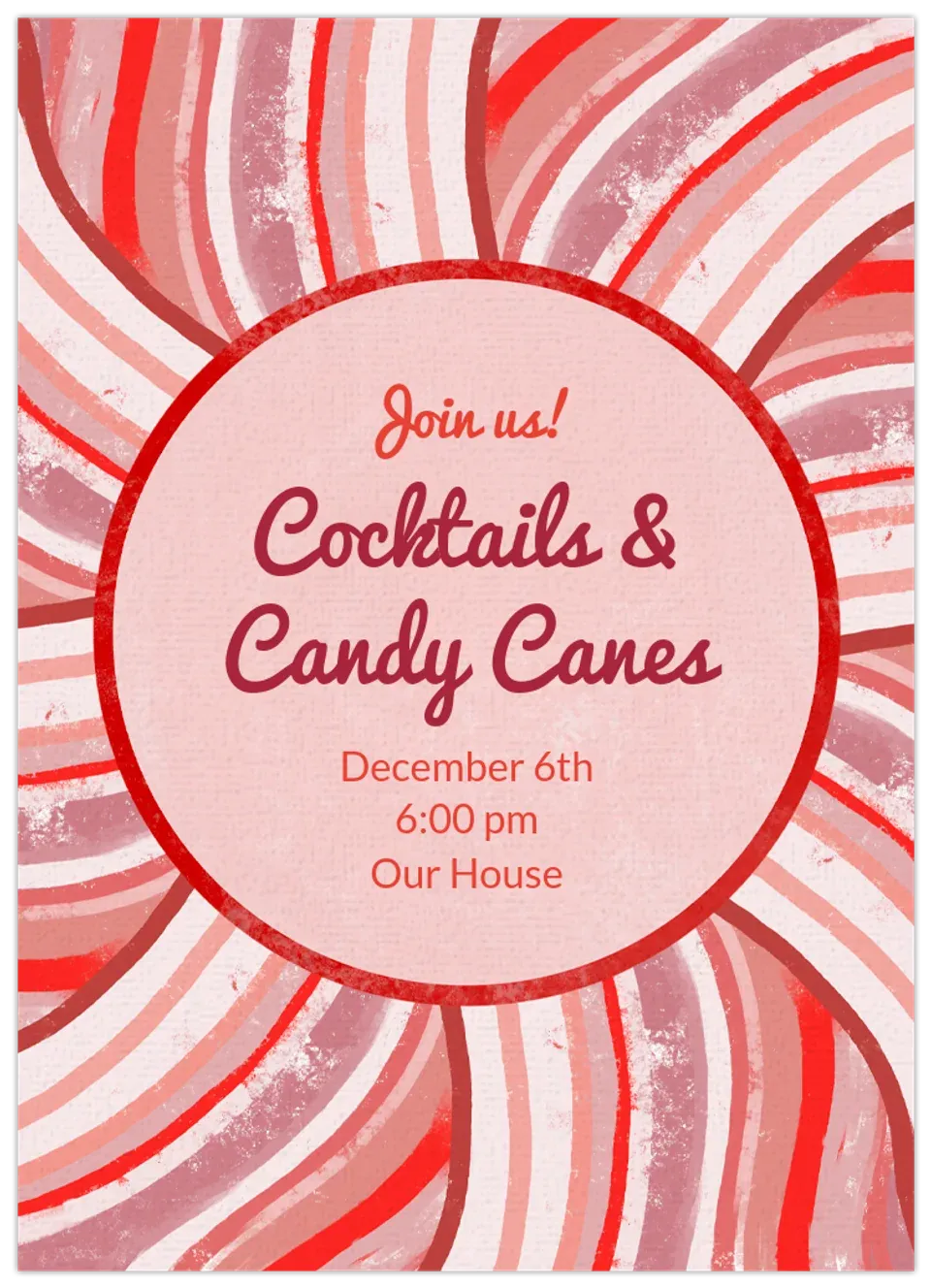 Cocktails & Candy Canes card