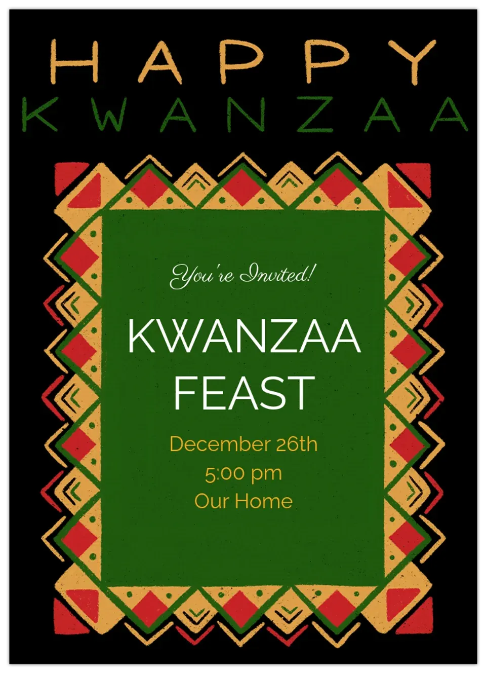 Joyous Kwanzaa Pattern card